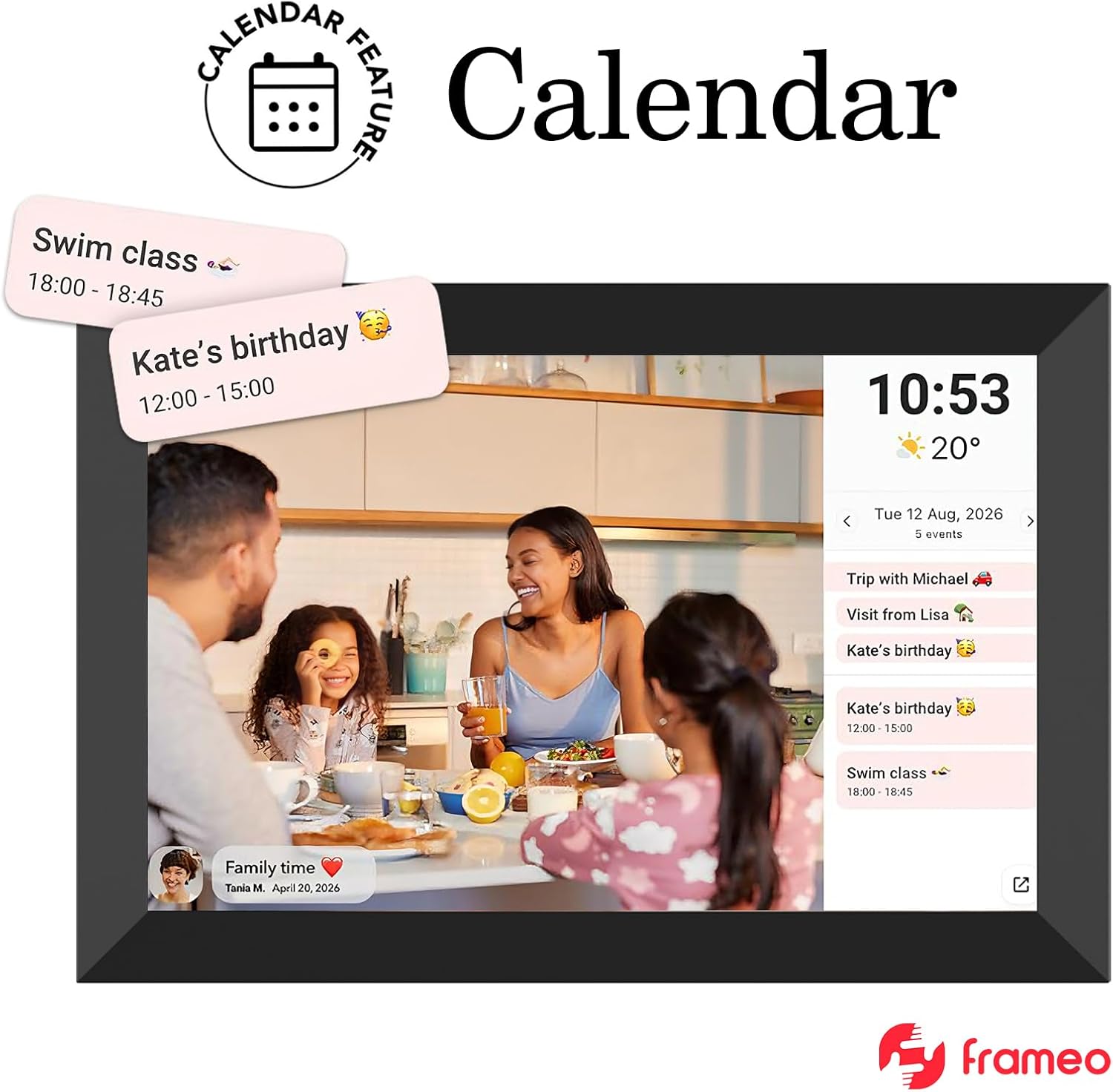 32GB FRAMEO 10.1 Inch Smart WiFi Digital Photo Frame 1280x800 IPS LCD Touch Screen, Auto-Rotate Portrait and Landscape, Built in 32GB Memory, Share Moments Instantly via Frameo App from Anywhere