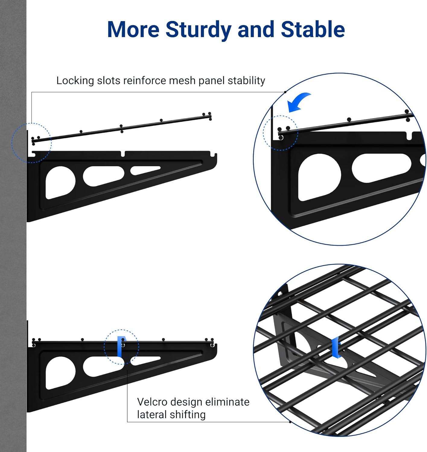 FLEXIMOUNTS 12-inch-by-72-inch Wall Shelf Garage Storage Rack Wall Mounted Floating Shelves,1x6ft,Black, 2-Pack, Classic Series